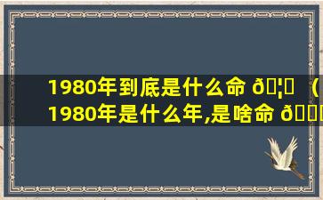 1980年到底是什么命 🦄 （1980年是什么年,是啥命 🐋 ）